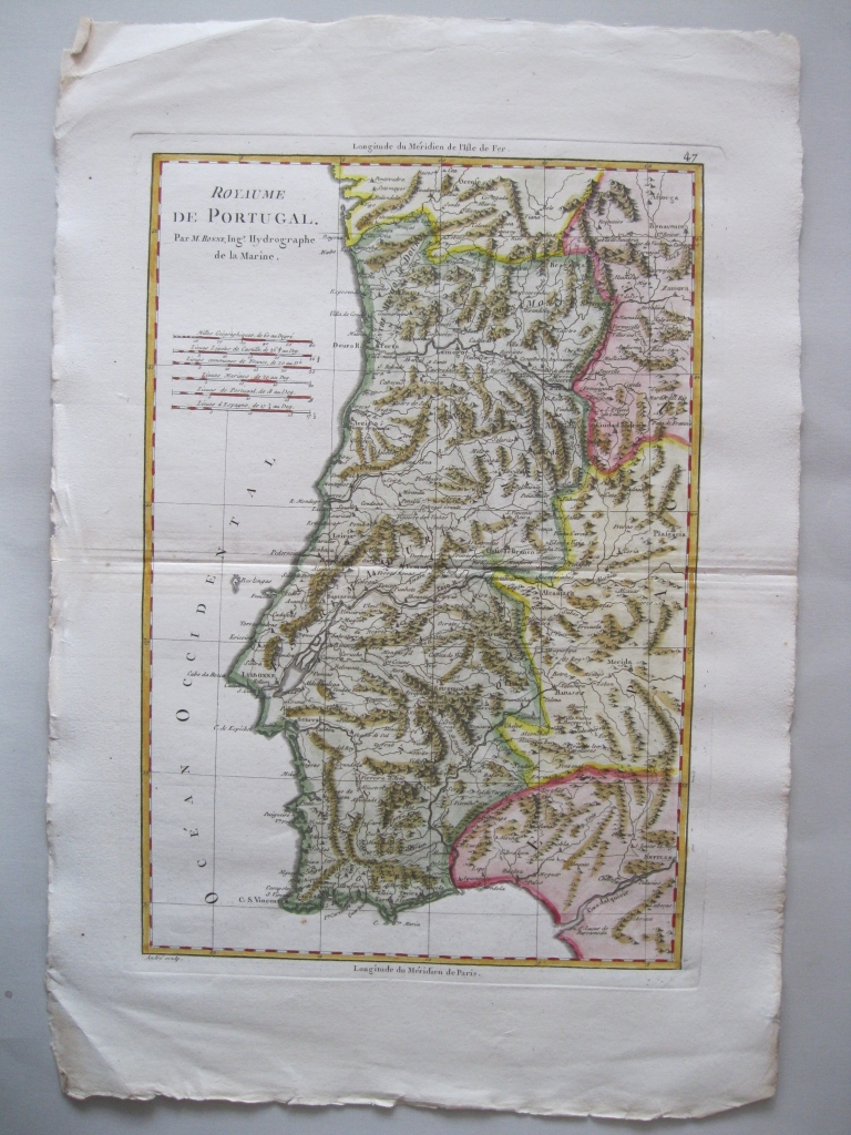Mapa de Portugal, 1788. Bonne